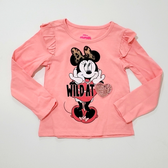 Girls Disney Junior MINNIE Mouse Leopard Print Jacket & Pink Tee Shirt Set - Picture 8 of 12